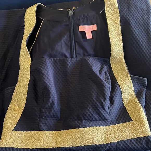 Lilly Pulitzer Navy & Gold Metallic Shift Dress - Picture 7 of 10